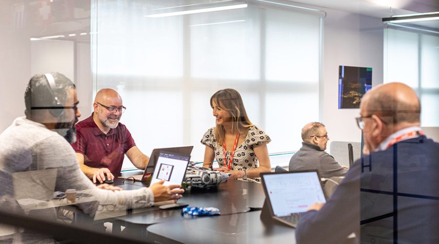 Workers using business broadband